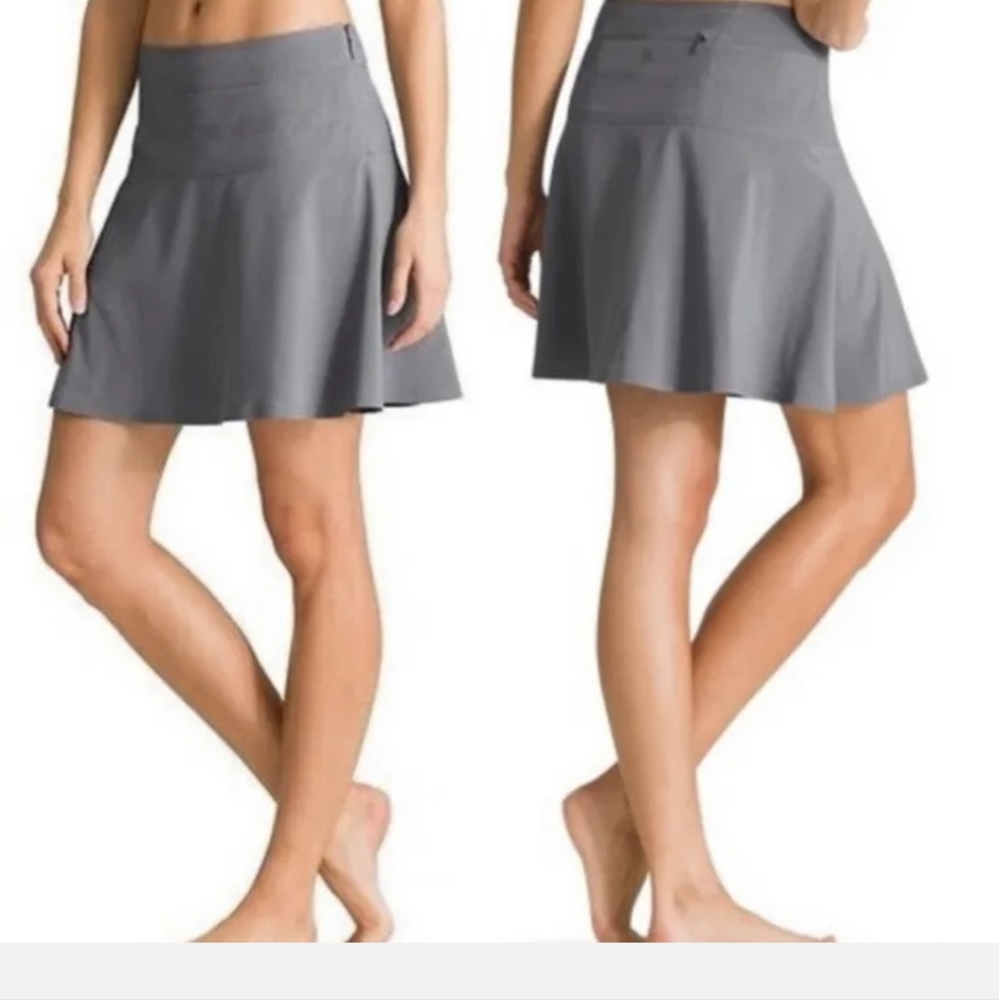 Athleta Everyday Athletic Tennis Travel Skort Skirt Gray #983365